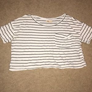 Striped cropped tee, Hollister